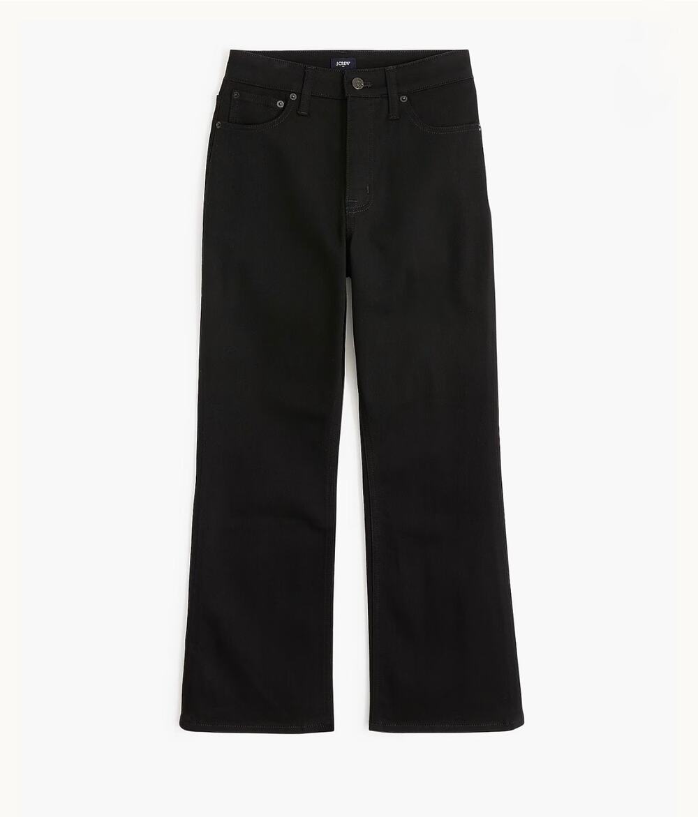 J.Crew Factory Curvy Mid Rise Flare Crop Jean Signature Stretch Black 33 NWT
